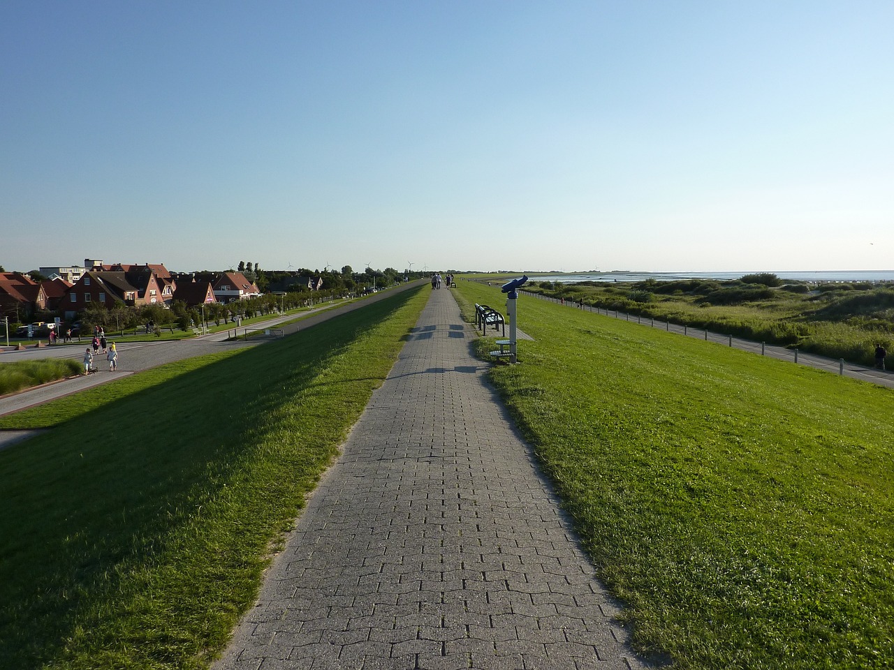 norddeich, sand dunes, road